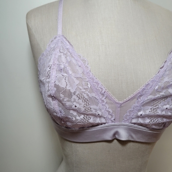 Savage x Fenty Lavender Floral Lace Mesh Unlined Bralette - Picture 4 of 8